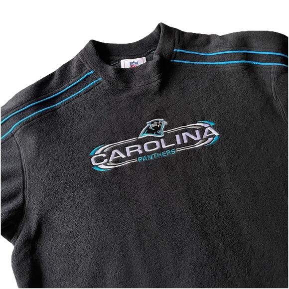 NFL Carolina Panthers Embroidered Logo Fleece Sweatshirt Size L Football - Picture 1 of 6